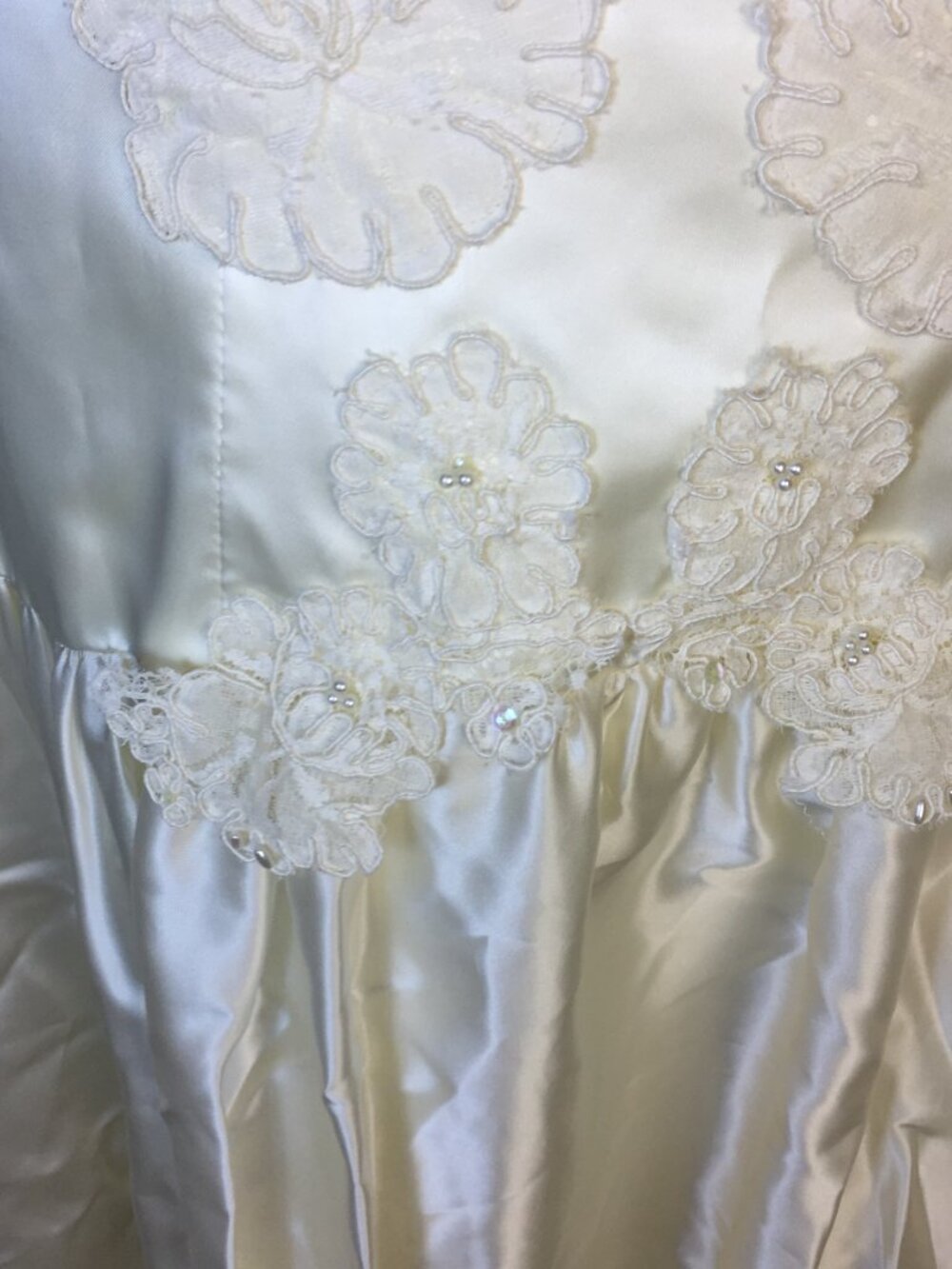 Vtg 1980s Bridal Originals Wedding Dress Size 10 Womans Cream Off the Shoulder - Picture 7 of 15